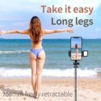 Bluetooth Selfie Tripod Telescopic Stick Remote Monopod Extendable