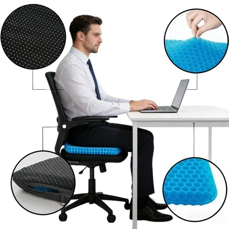 Honeycomb Breathable Gel Seat Cushion Cooling Double Egg Thick