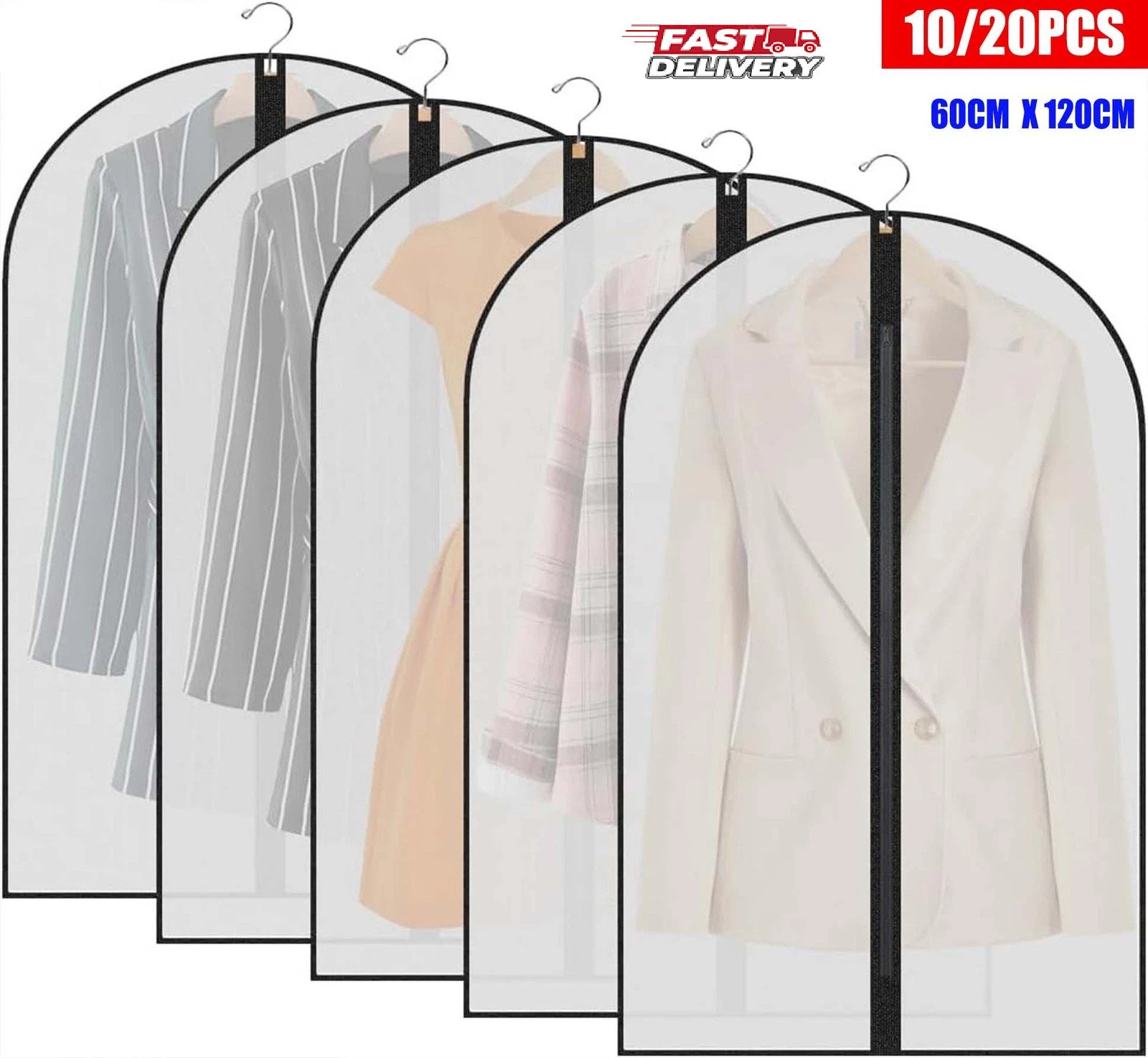 Clear Polythene Garment Covers Suit Dress Coat Dust Clear Polythene Garment Covers Suit Dress Coat Dust