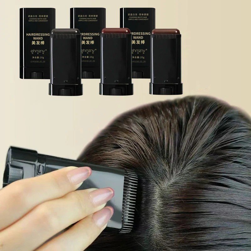 2 in 1 Hair Dye Stick with Comb Black Brown Coffee Long Lasting