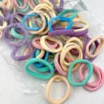 Strong Black Elastic Hair Bobbles Soft No-Snag Bands Women Girls