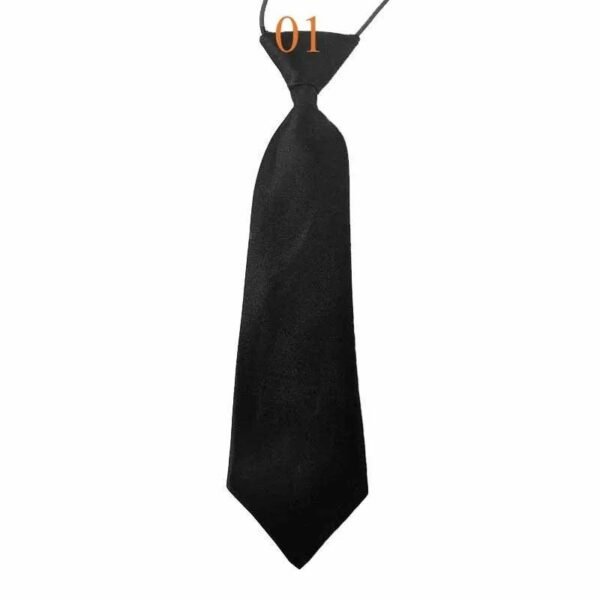 Boys Girls Classic Satin Elastic Neck Tie Wedding Prom Children