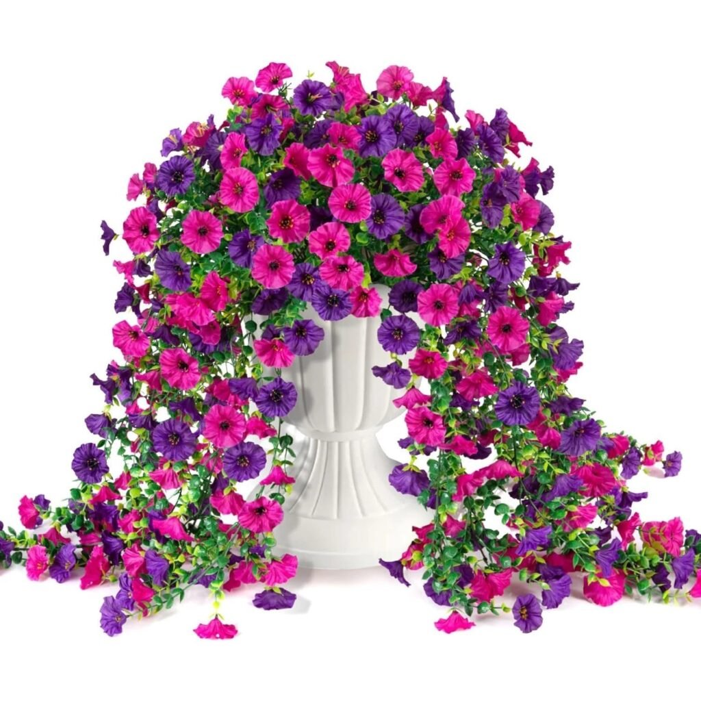 Artificial Fake Hanging Basket Plants Silk Flowers Vine Home Decor