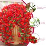 Artificial Fake Hanging Basket Plants Silk Flowers Vine Home Decor
