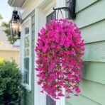 Artificial Fake Hanging Basket Plants Silk Flowers Vine Home Decor