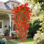 Artificial Fake Hanging Basket Plants Silk Flowers Vine Home Decor