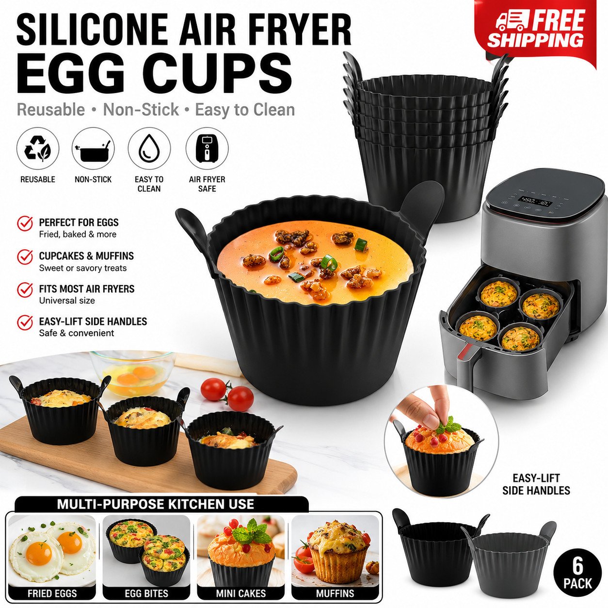 Ramekins for Air Fryer Egg Poacher Silicone Muffin Moulds Liners 1 Ramekins for Air Fryer Egg Poacher Silicone Muffin Moulds Liners 1