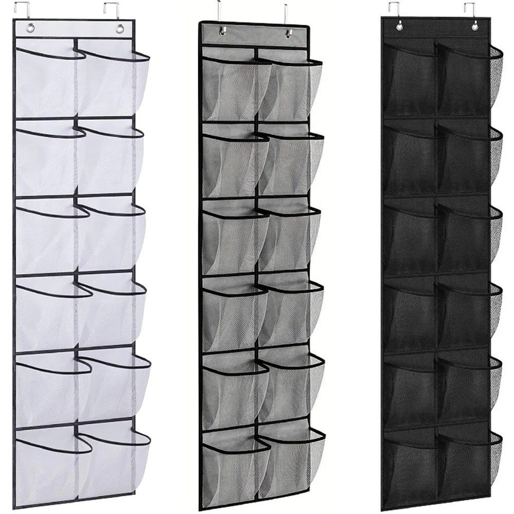 12-Pocket Over Door Shoe Organiser, Hanging Storage Rack