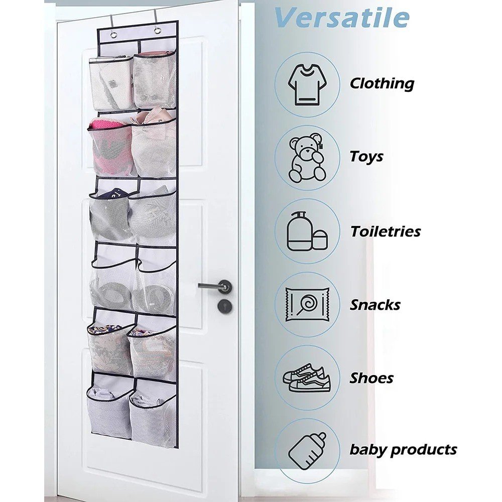 12-Pocket Over Door Shoe Organiser, Hanging Storage Rack