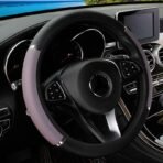 Leather Car Steering Wheel Cover Anti-Slip Universal Protector 38cm