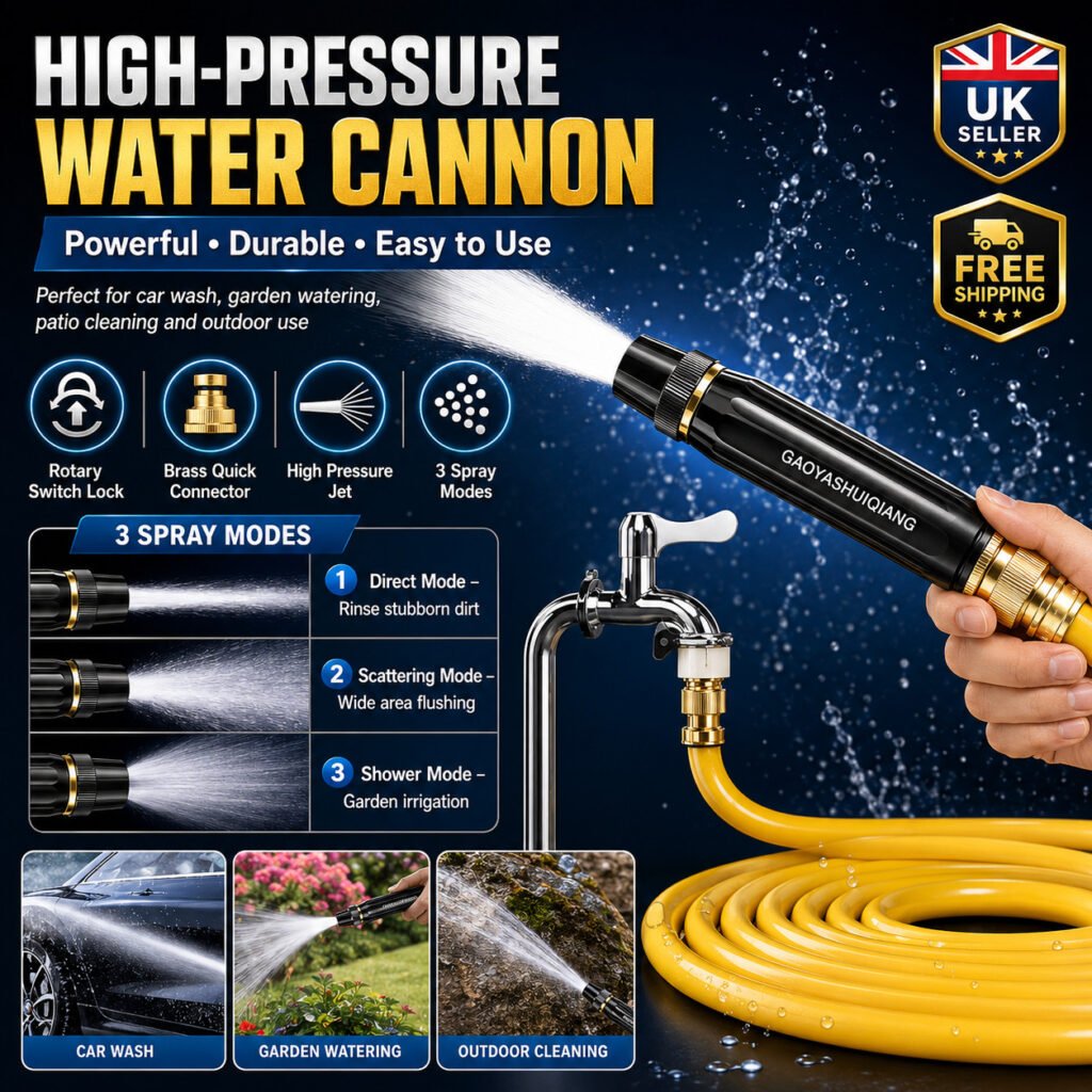 Portable Car Wash Water Gun High Pressure Spray Nozzle Household