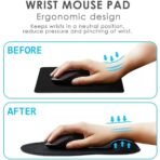 Anti-Slip Mouse Pad with Foam Wrist Rest Support for PC Laptop