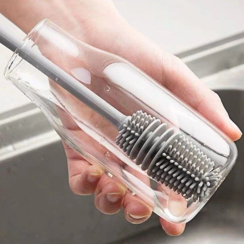 Silicone Bottle Brush Long Handle Cup Scrubber Glass Cleaner