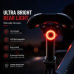 Bike Rear Light Taillight Smart Brake Sensor USB Rechargeable