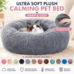 Round Pet Bed for Large Dogs, Soft Plush Cat Bed 40-90cm