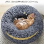 Round Pet Bed for Large Dogs, Soft Plush Cat Bed 40-90cm