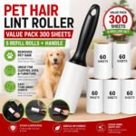 Lint Roller 360 Extra Sticky Sheets for Pet Hair Clothes