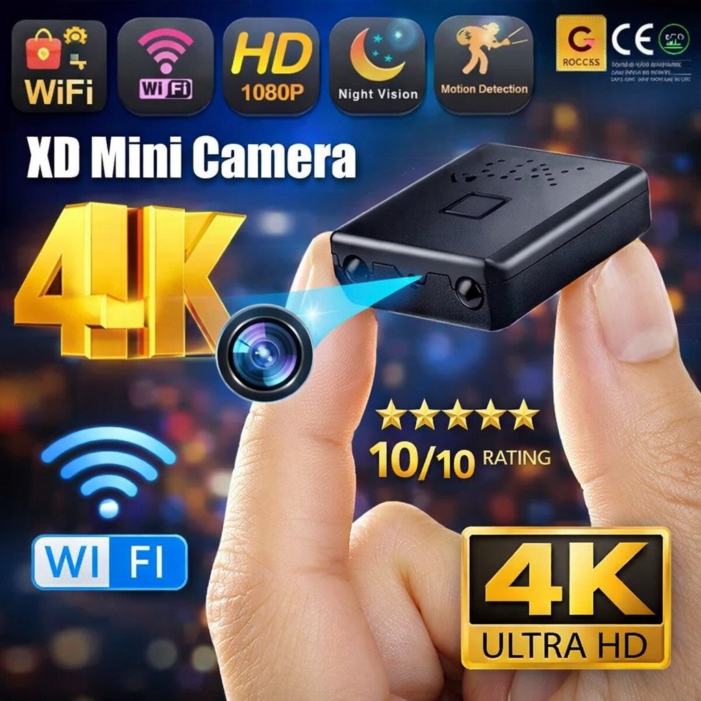 4K Mini WiFi Security Camera Night Vision Waterproof Home CCTV