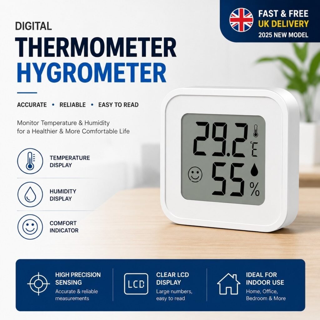 Digital Thermometer Hygrometer LCD Humidity Temperature Sensor Room