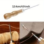 Leather Craft Sewing Kit Waxed Thread Needles Awl Thimble Beginner