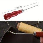 Leather Craft Sewing Kit Waxed Thread Needles Awl Thimble Beginner