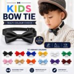 Kids Plain Bow Tie Children Fancy Dress Boys Wedding Dickie