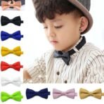 Kids Plain Bow Tie Children Fancy Dress Boys Wedding Dickie
