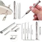 Leather Craft Sewing Kit Waxed Thread Needles Awl Thimble Beginner
