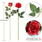 Artificial Single Rose Bud With Stem Silk Flowers Fake Bouquet