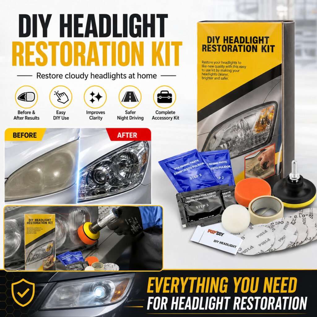 Car Headlight Lens Restoration Repair Kit Polishing Cleaner