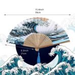 Folding Fan Hand Held Silk Bamboo Fan Style Wedding Party Dance Fans