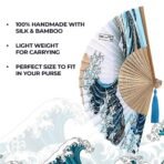 Folding Fan Hand Held Silk Bamboo Fan Style Wedding Party Dance Fans