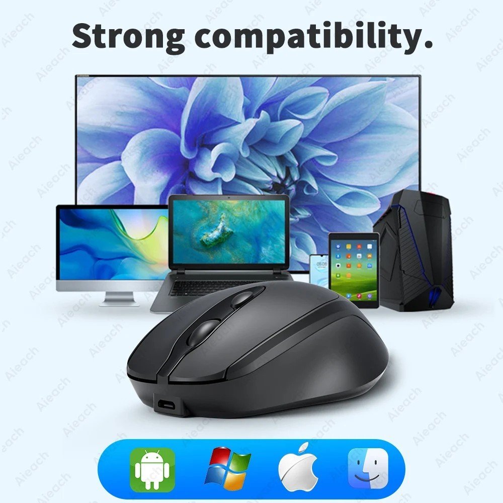 Rechargeable Wireless Mouse Silent USB Bluetooth Optical Mouse PC