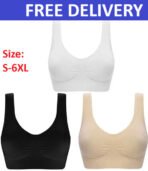 Womens Bra Seamless Comfort Comfy Shapewear Sports Stretch Crop