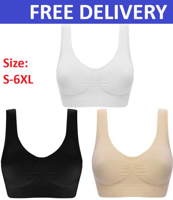 Womens Bra Seamless Comfort Comfy Shapewear Sports Stretch Crop