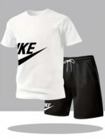 Mens Summer 2 Piece Sports Set Short Sleeve T-Shirt Shorts Casual