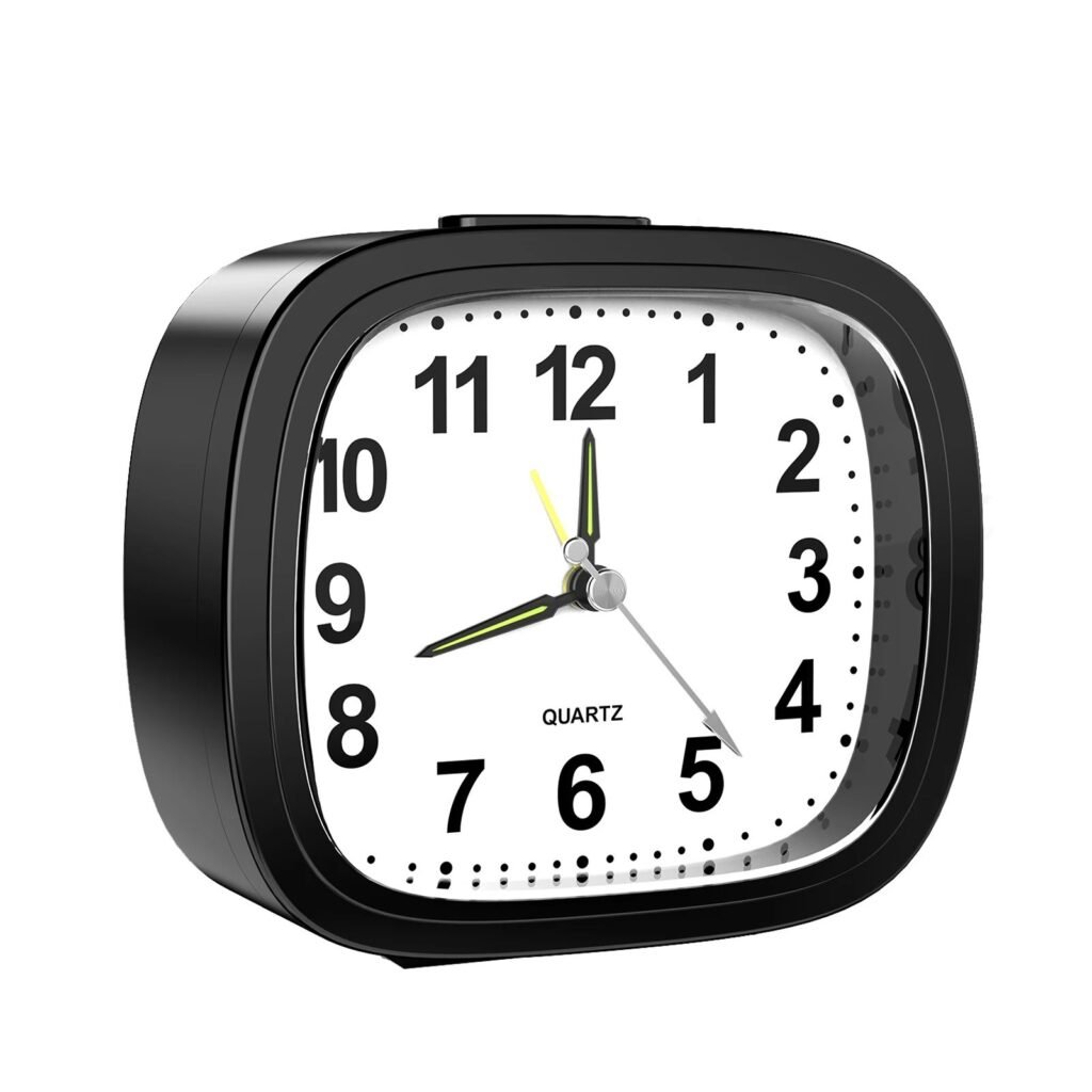 Acctim Hilda Analogue Alarm Clock Non Ticking Sweep Crescendo Alarm
