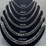 925 Sterling Silver Curb Chain Necklace Lobster Clasp 16-30 inch