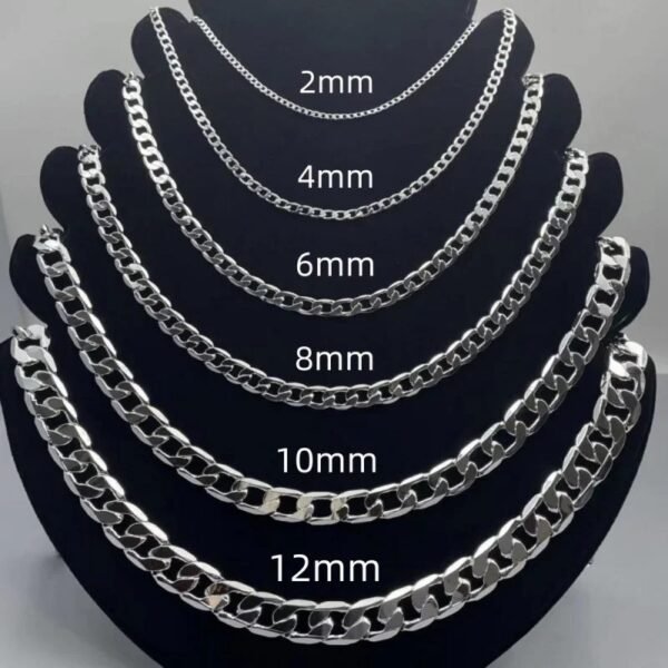 925 Sterling Silver Curb Chain Necklace Lobster Clasp 16-30 inch