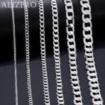 925 Sterling Silver Curb Chain Necklace Lobster Clasp 16-30 inch