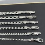925 Sterling Silver Curb Chain Necklace Lobster Clasp 16-30 inch