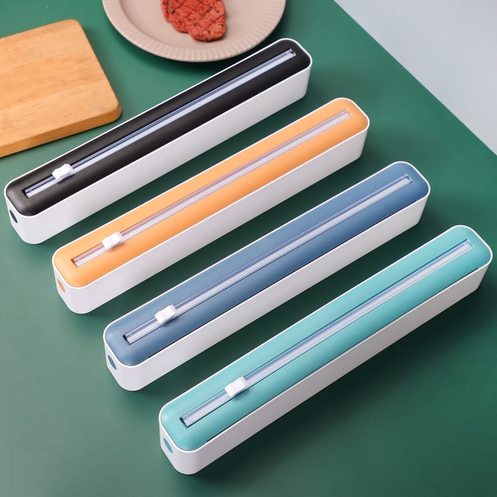 Cling Film Dispenser Holder Cutter Food Wrap Kitchen Foil Plastic