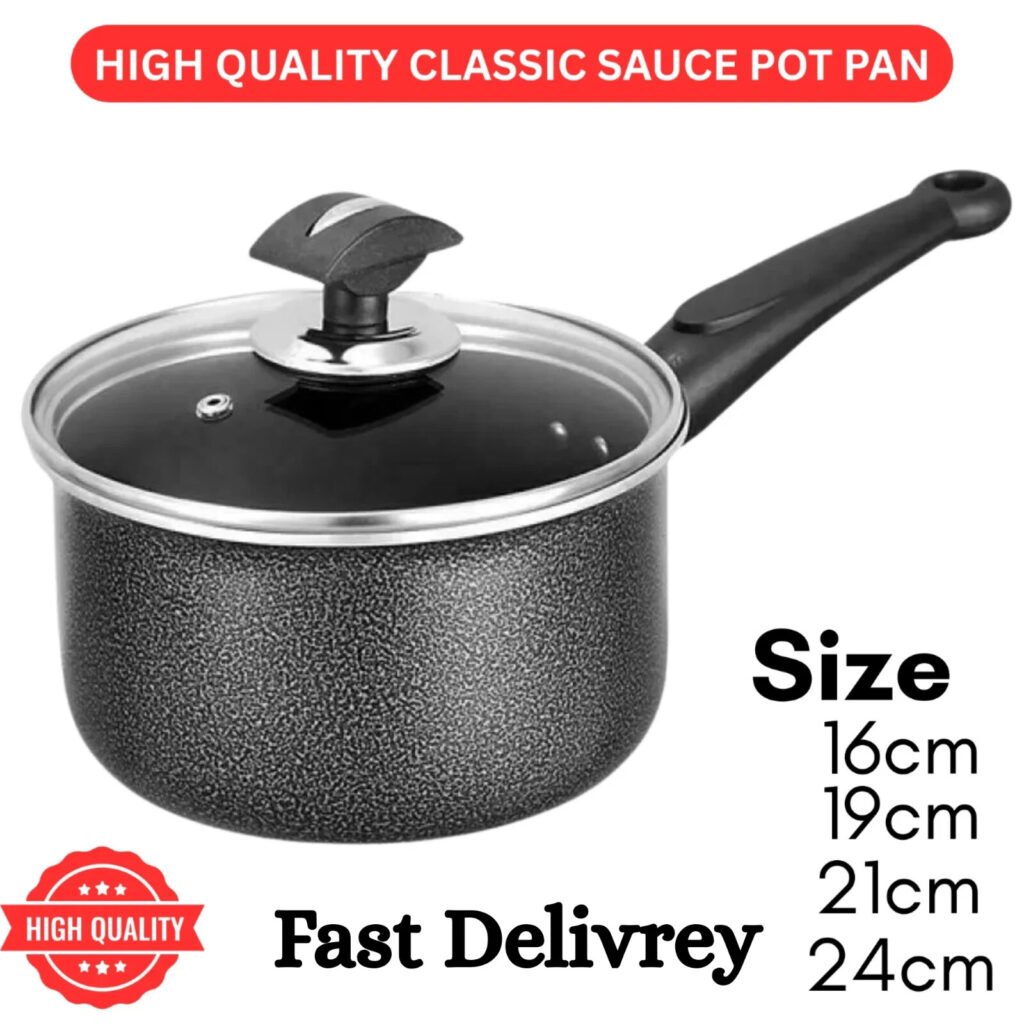 Non Stick Induction Milk Pan with Lid Saucepan Pan Cookware Pot
