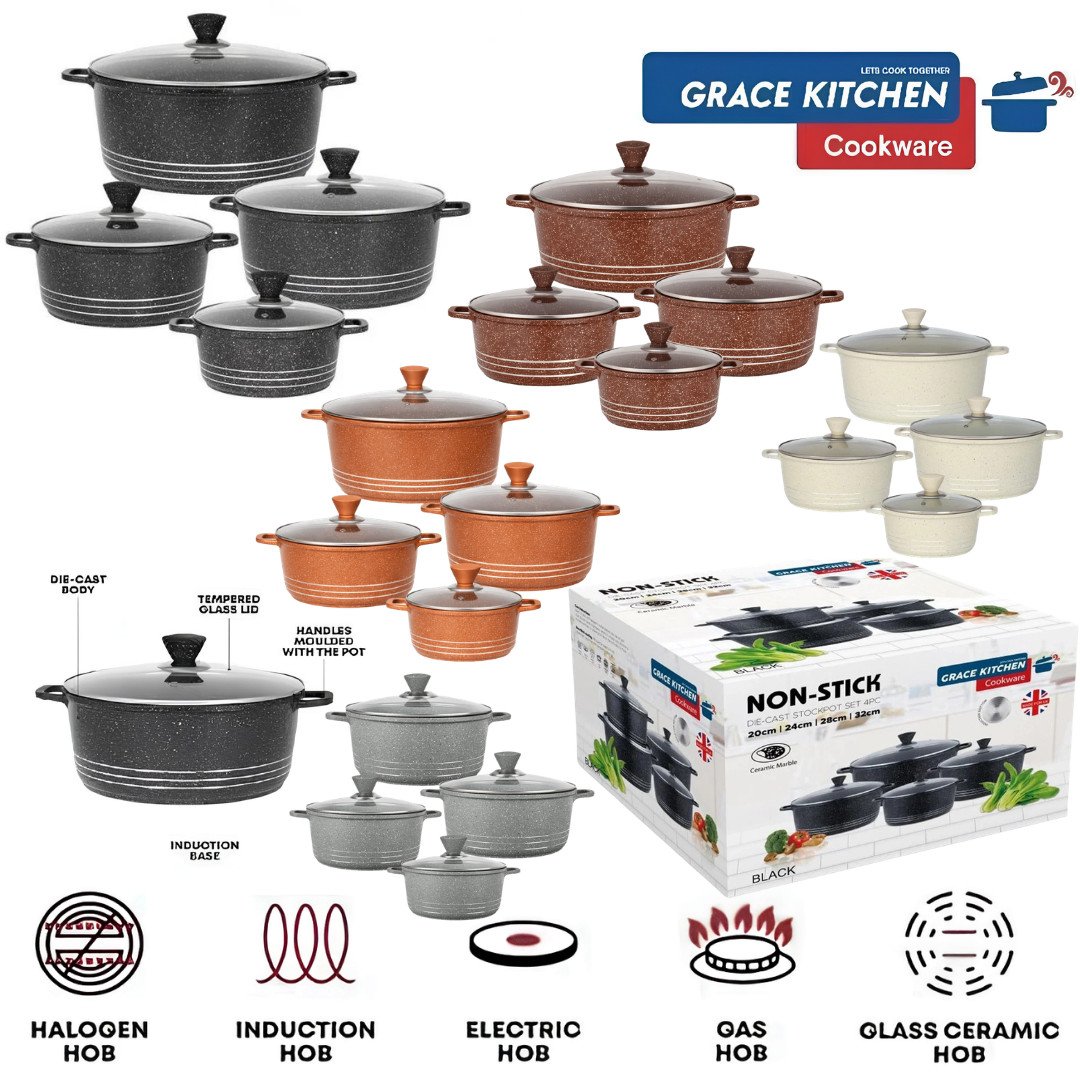 s-l1600-986.jpg 5PC Die Cast Non Stick Stockpot Cooking Pan Pot Set Cookware