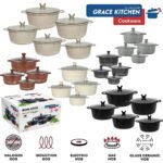 5PC Die Cast Non Stick Stockpot Cooking Pan Pot Set Cookware