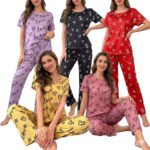 Ladies Pyjamas Womens Pajama Set Short Sleeve Jersey PJ Set